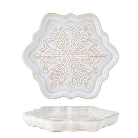 White Winter Serving Plate
