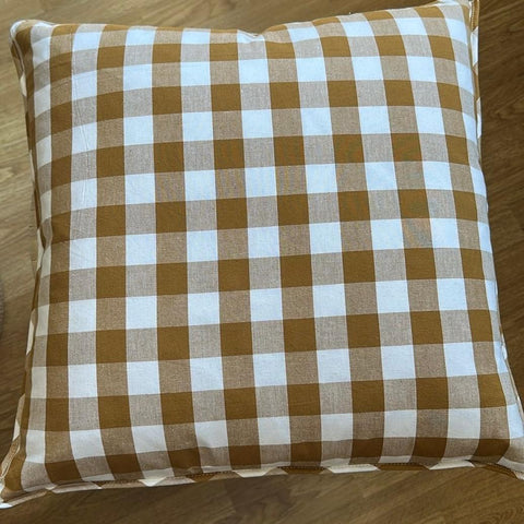 Ochre Gingham Cushion