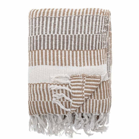 Isnel Striped Cotton Throw