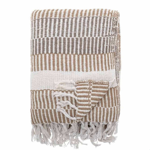 Isnel Natural Stripe Cotton Throw