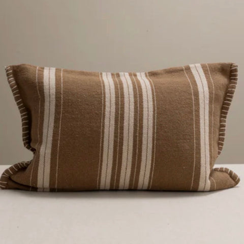 Tan and Ecru Stripe Cushion