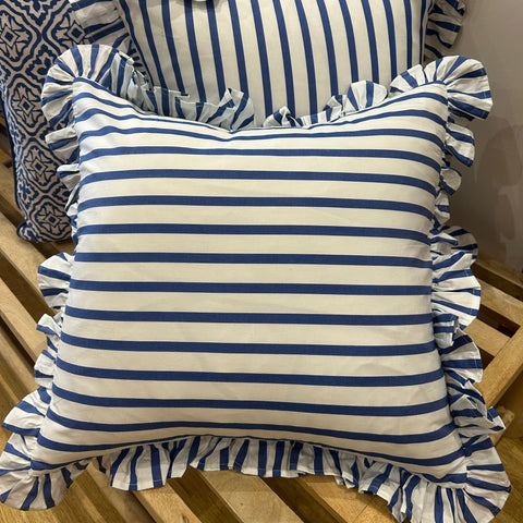 Blue And White Striped Cushion