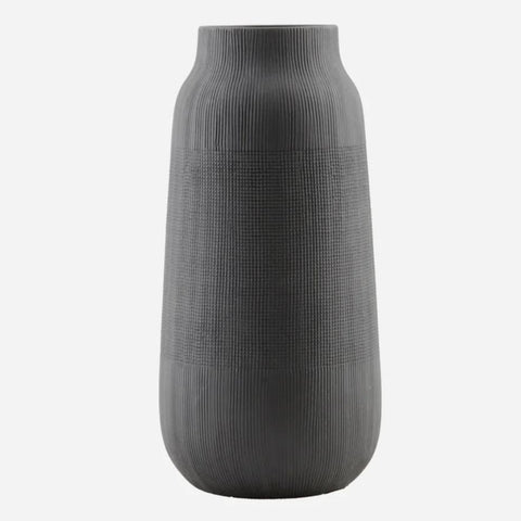 Large Black Groove Vase
