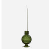 Green candlestick holder