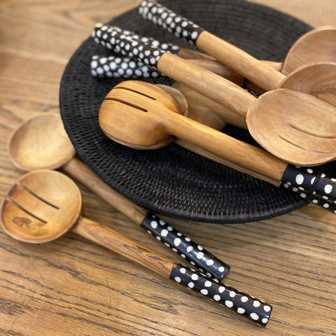 Spot Bone Handle Salad Servers - Bagel&Griff
