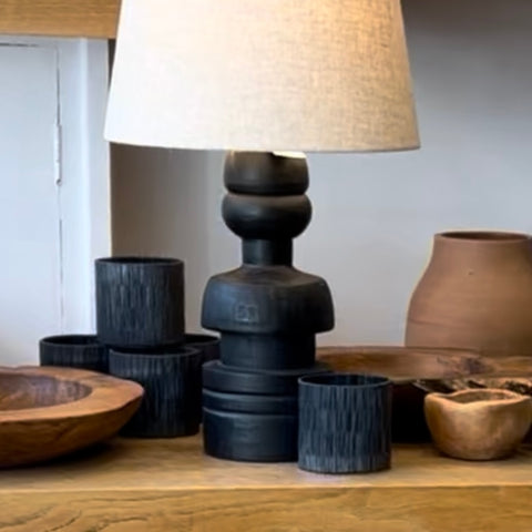 Black Mango Wood Lamp