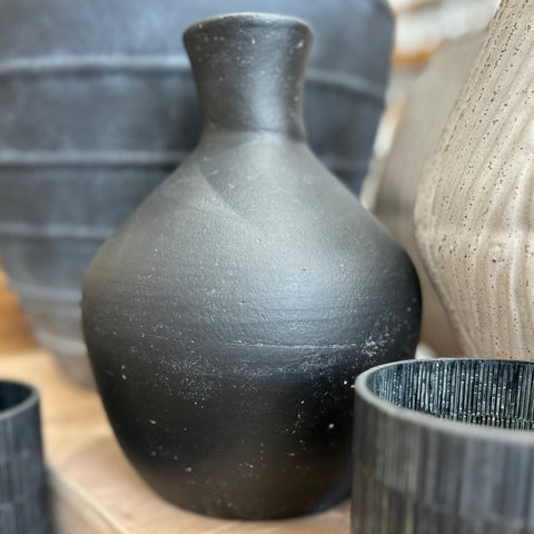 Black Terracotta Vase