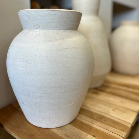 Plain White Terracotta pot