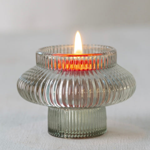 Glass Candleholder Duo