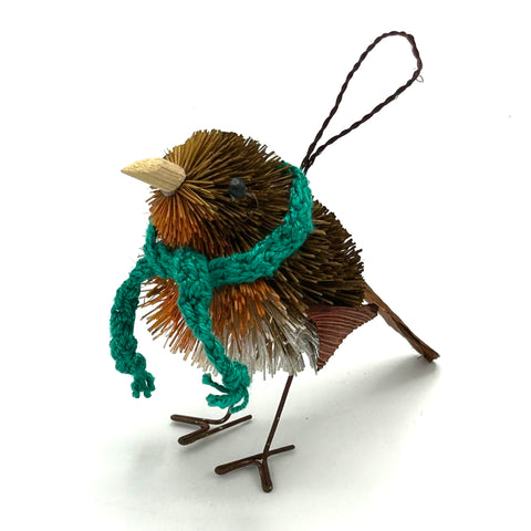 Bristle Robin with Scarf Decoration