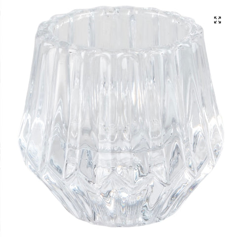 Clear Glass Candleholder Duo