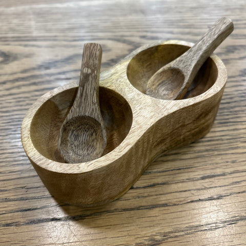 Mango Wood Salt & Pepper Server
