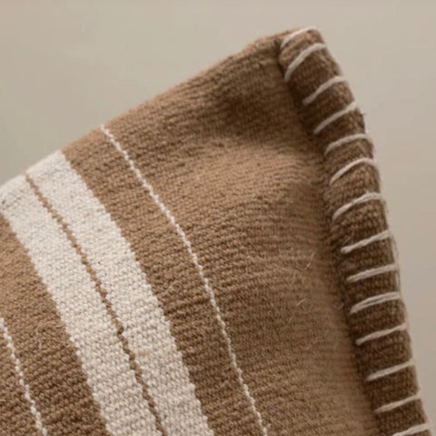 Tan and Ecru Stripe Cushion