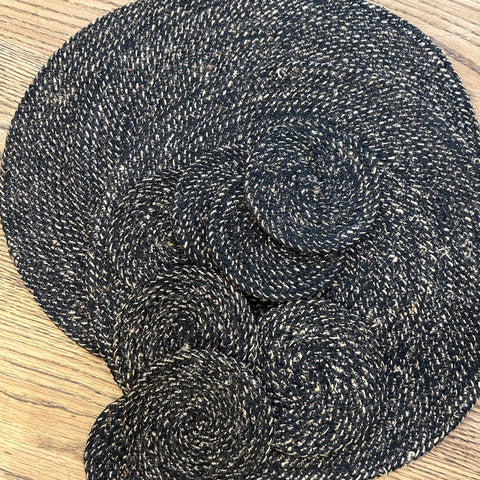 Black and Natural Placemat and Coaster