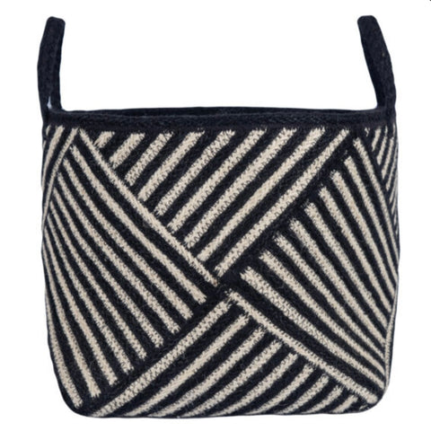 Black and Natural Stripe Basket
