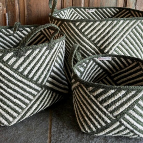 Natural Stripe Basket