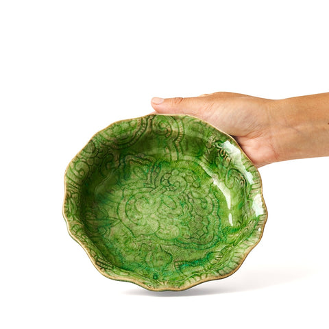 Seaweed Green Shallow Bowl