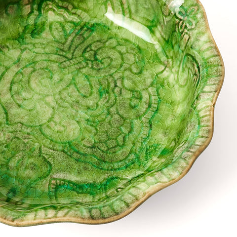 Seaweed Green Shallow Bowl