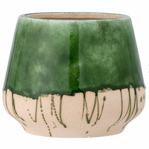 Green Stoneware Pot