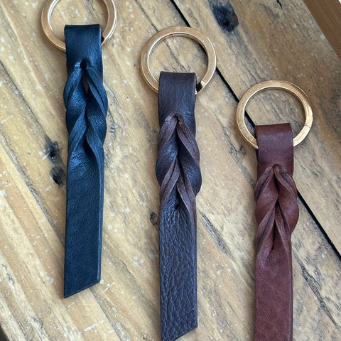 Leather Twist Keyring