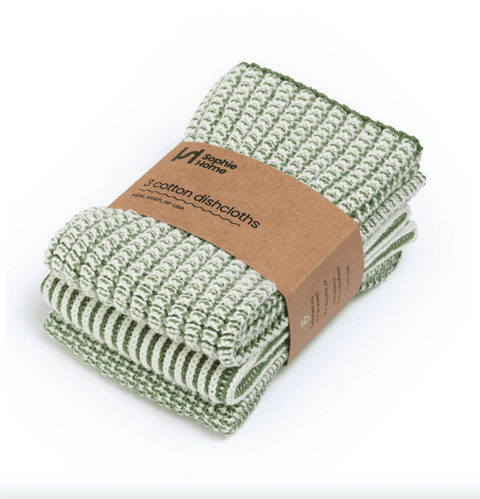 Textured Dish Cloths: Green