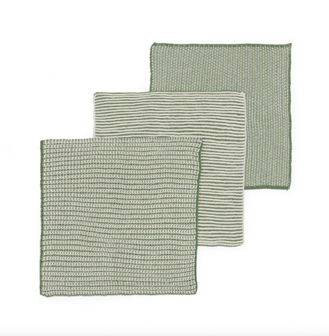 Textured Dish Cloths: Green