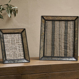 Antique Glass and Iron Photo Frame