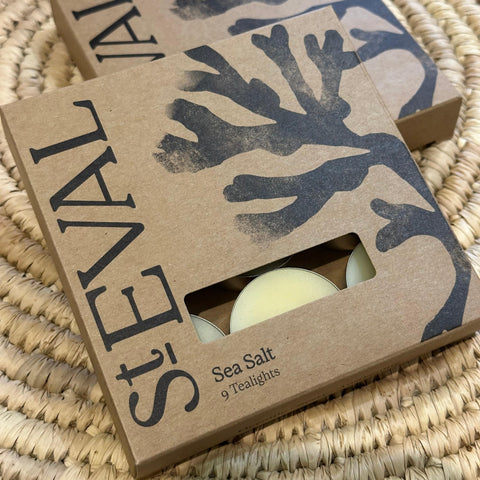 Cozy sea salt scented candle creating a relaxing and fresh atmosphere at home