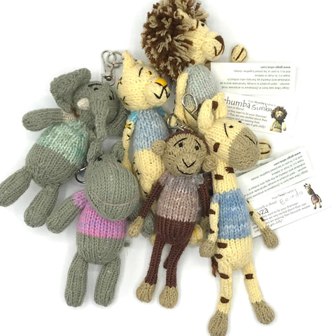 Hand-crocheted knitted animal keyring by Gogo Olive