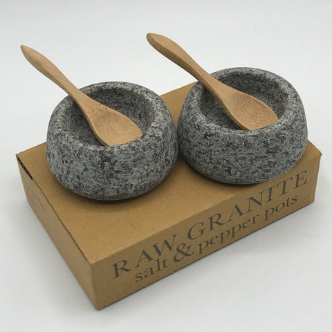 Raw Granite Salt & Pepper Pots - Bagel&Griff