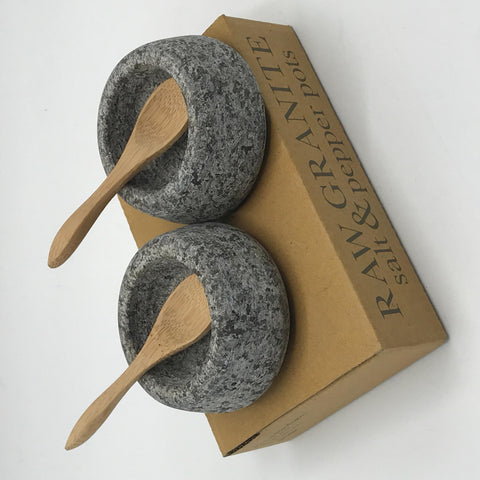 Raw Granite Salt & Pepper Pots - Bagel&Griff