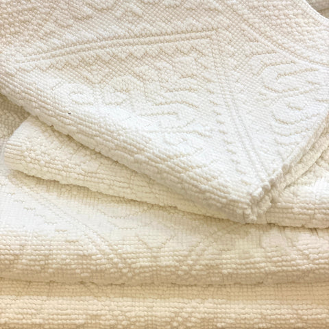 White Patterned Bath Mat - Bagel&Griff