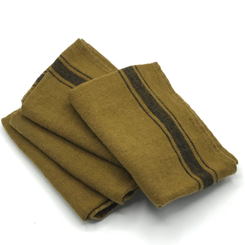 Dark Ochre Linen Tea Towel - Bagel&Griff