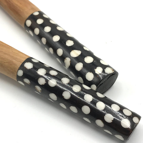 Spot Bone Handle Salad Servers - Bagel&Griff
