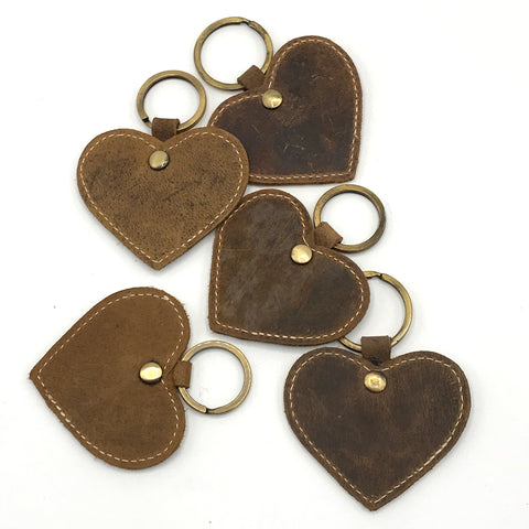 Leather Heart Key Ring - Bagel&Griff