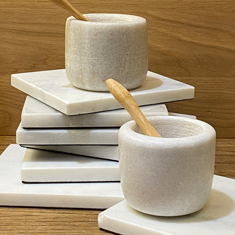 White Marble Coasters - Bagel&Griff