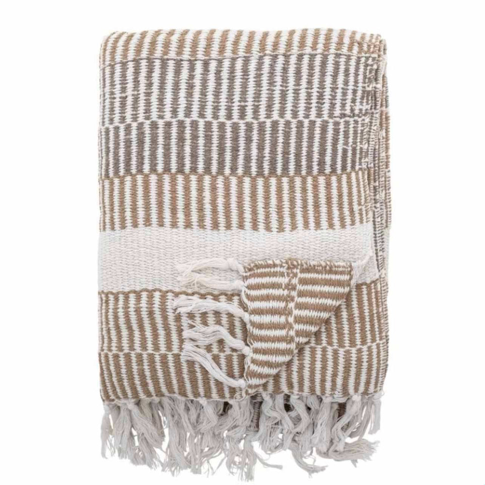 Isnel Natural Stripe Cotton Throw.