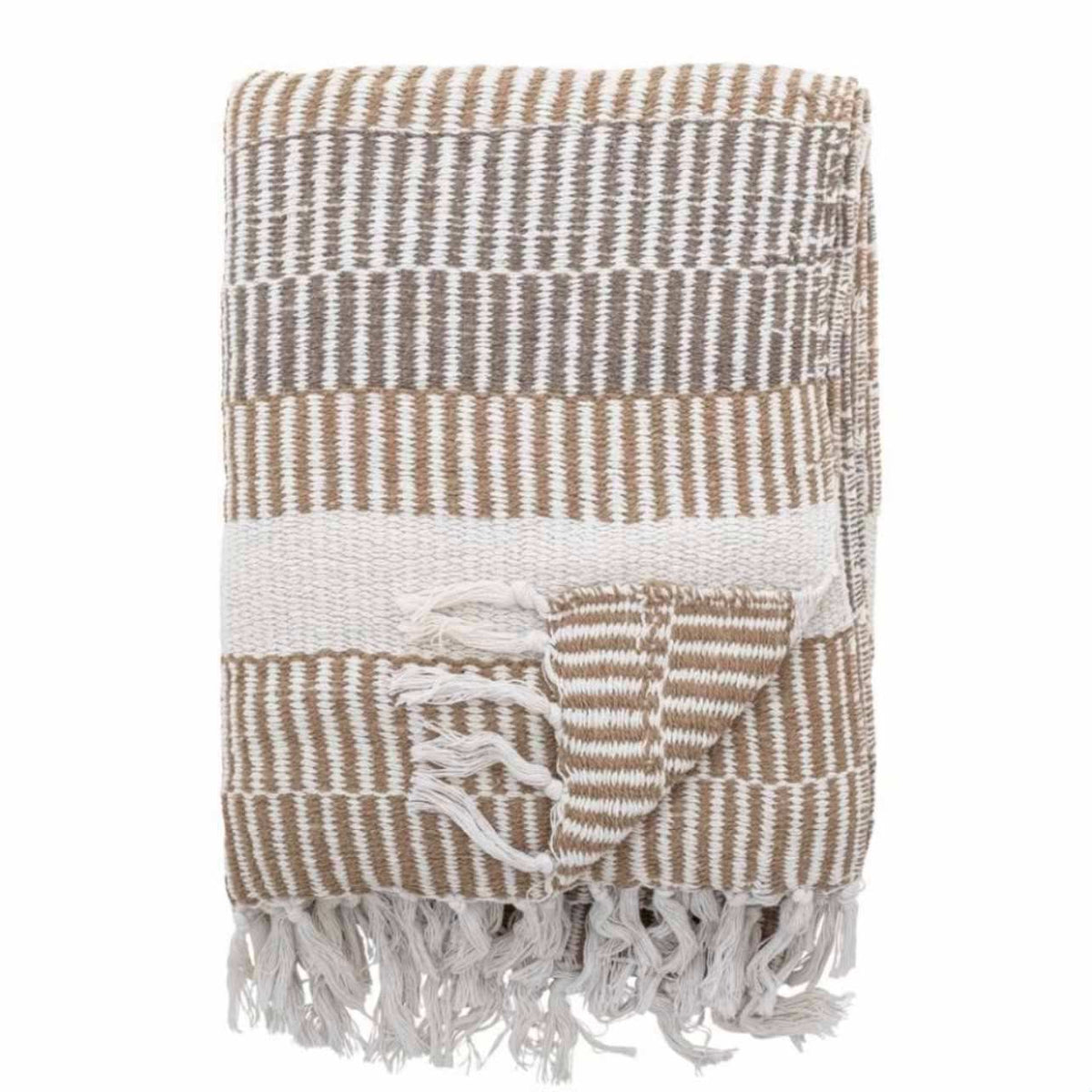 Isnel Natural Stripe Cotton Throw.