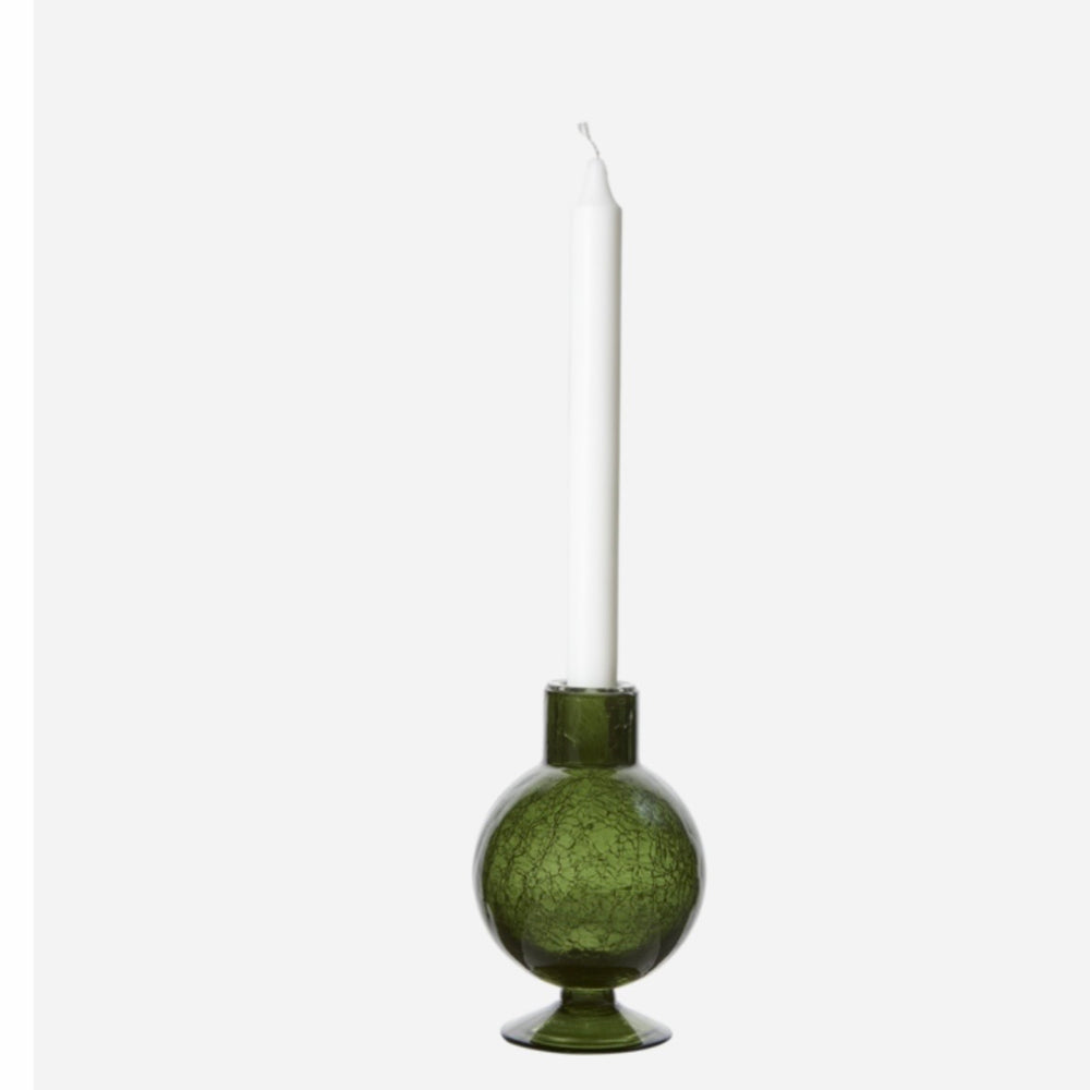 Green candlestick holder
