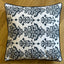 White and Blue Block Print Cushion