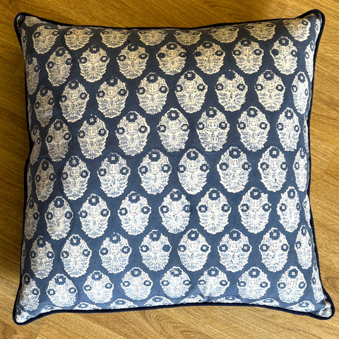 Blue Paisley Printed Cushion