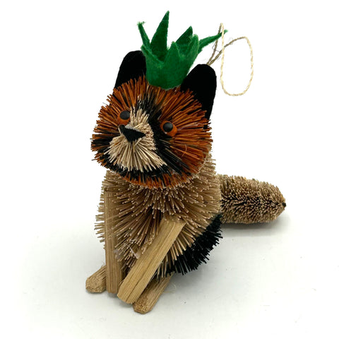 Bristle Cat with Hat Decoration