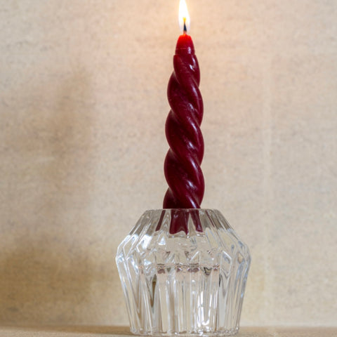 Clear Glass Candleholder Duo
