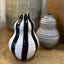 Black Wide Striped Vases