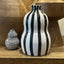 Black Wide Striped Vases