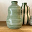 Green Narrow Striped Vases