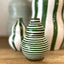 Green Narrow Striped Vases