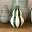 Green Wide Striped Vases