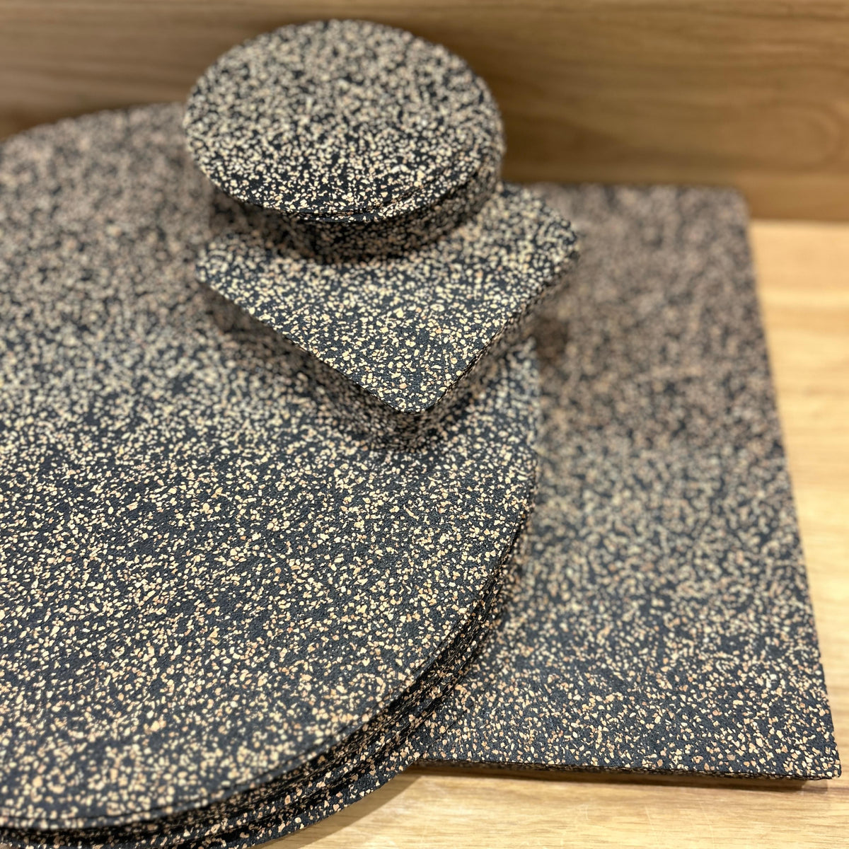 Recycled Rubber and Cork Placemat and Coaster.