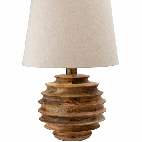 Mango Wood Carved Lamp